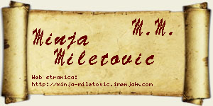 Minja Miletović vizit kartica